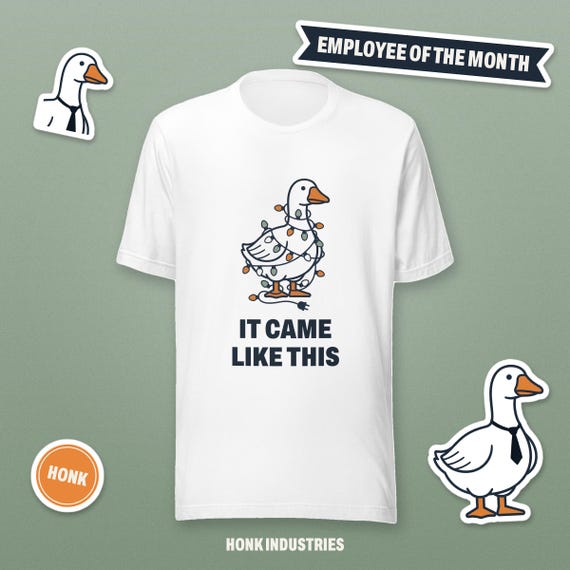It Came Like This goose Christmas tee - front view