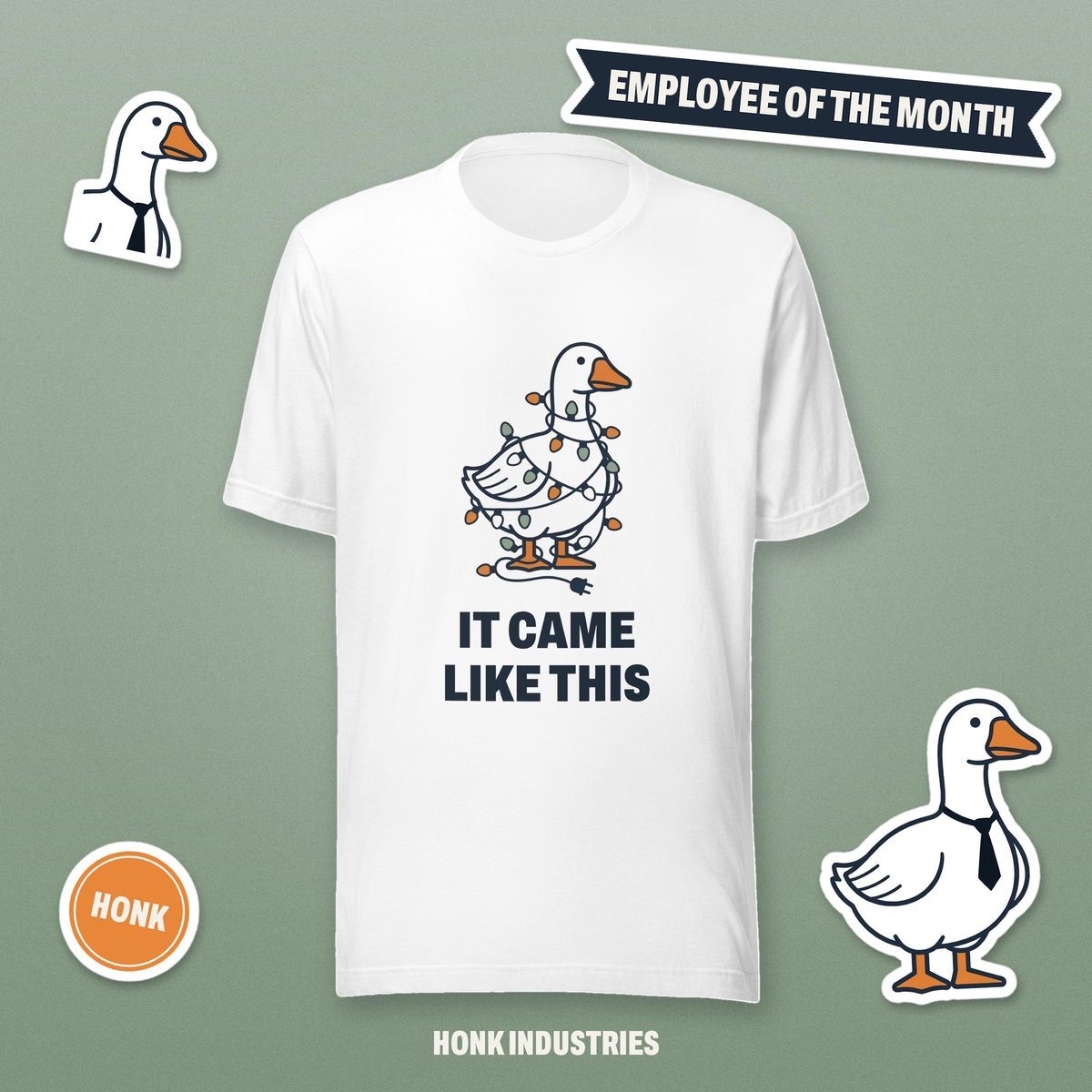 It Came Like This goose shirt with tangled Christmas lights